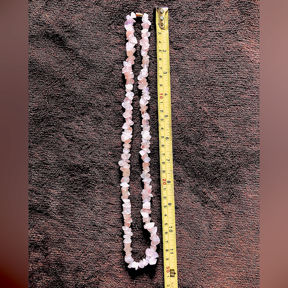 Vintage Pink Rose quartz necklace
